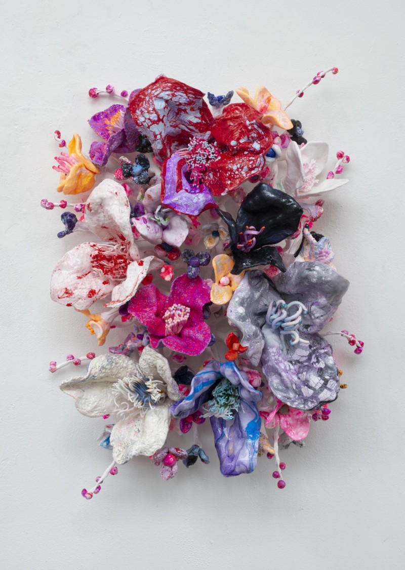 Stefan Gross - Flower Bonanza - Red, White on Mint