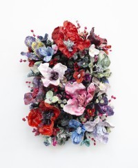 Stefan Gross - Flower Bonanza - Red, Blue on Black