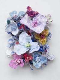 Stefan Gross - Flower Bonanza - Lilac, Lightblue on White