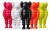 KAWS - What Party Figure Set - White Pink Orange Black Yellow