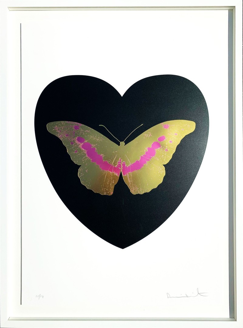 Damien Hirst - I Love You - black, cool gold, loganberry 2015 10/14