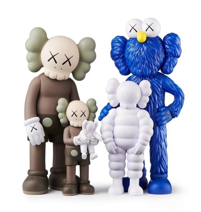 KAWS - Family Figures - Brown Blue White