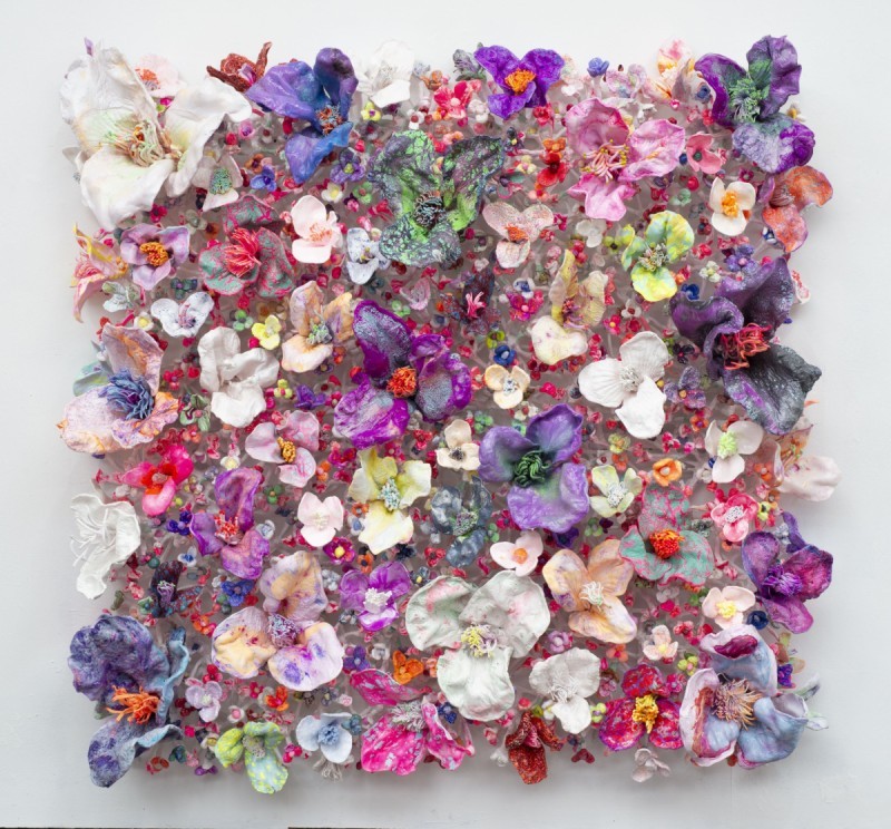 Stefan Gross - Flower Bonanza - Pink on White